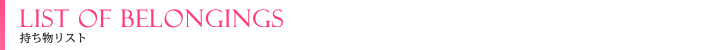 持ち物リスト